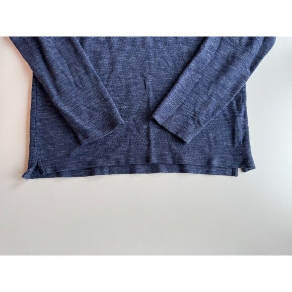 BANANA REPUBLIC Navy Pima Cotton Waffle Knit Long Sleeve Henley T-Shirt, Size L - Picture 5 of 9